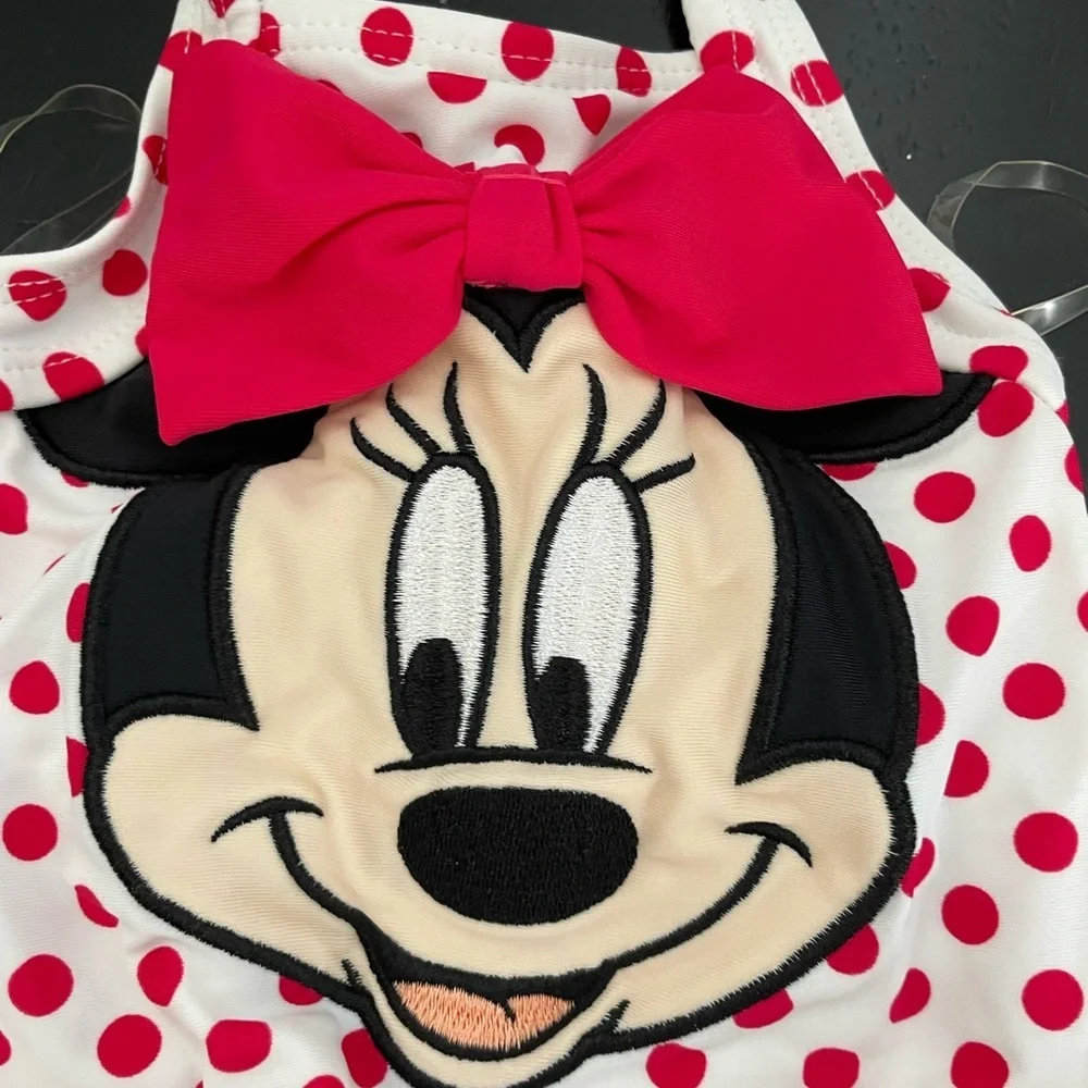 Disney Minnie Mouse red polka dot Bathing Suit size 4-6 months